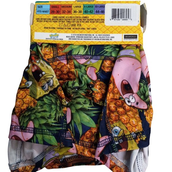 Bioworld Size XL 40 42 Boxer Briefs SpongeBob SquarePants Patrick Pineapple NEW - Picture 3 of 7